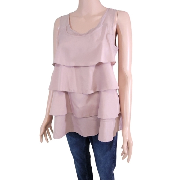 Papaya Tiered Ruffle Sleeveless Blouse Top - Picture 1 of 10